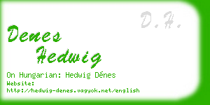 denes hedwig business card
